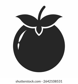 Bael Fruit Silhouette icon on white background