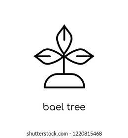 Bael tree icon. Trendy modern flat linear vector Bael tree icon on white background from thin line india collection, editable outline stroke vector illustration