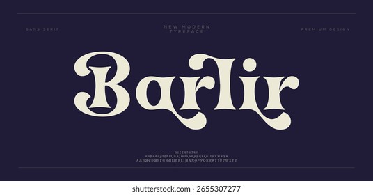 Baelir Modern abstract digital tech font. Logo creative font, type, technology, movie, digital, music, movie. Font and illustration in vector format.