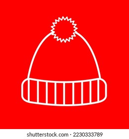Baenie vector icon isolated on red background, vector illustration