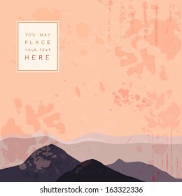 Baeutiful minimalistic scenery with mountains