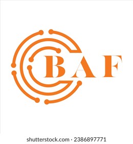 BAF letter design. BAF letter technology logo design on white background. BAF Monogram logo design for entrepreneur and business.