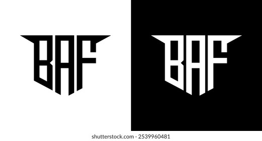 BAF letter logo design with white background in illustrator, vector logo modern alphabet font overlap style, calligraphy designs for logo, Poster, Invitation, etc.