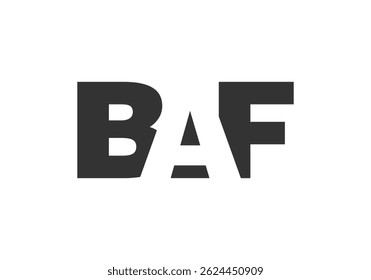 BAF logo design. Initial letter B A F bold font style for tech startups, consulting, corporate branding. Creative company name, headlines typography identity, trendy logotype. Vector illustration.