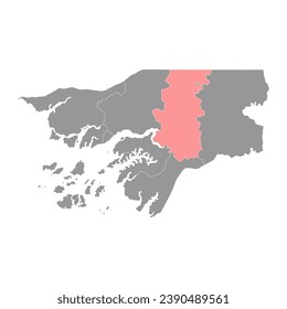 Mapa de la región de Bafata, división administrativa de Guinea Bissau. Ilustración vectorial.