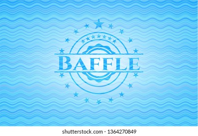 Baffle water wave concept style emblem.