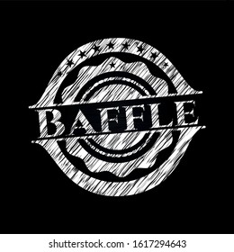 Baffle written on a chalkboard. Vector Illustration. Detailed.