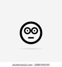 Baffled Emoji icon flat. Vector Baffled Emoji symbol