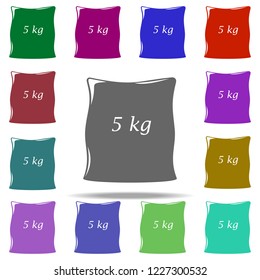 bag 5 kilograms icon. Elements of Logistic in multi color style icons. Simple icon for websites, web design, mobile app, info graphics