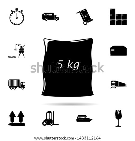 bag 5 kilograms icon. Universal set of logistic for website design and development, app development