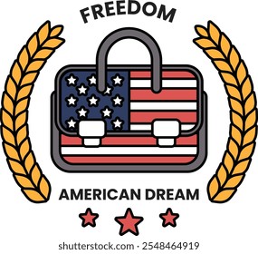 Una bolsa con la bandera americana