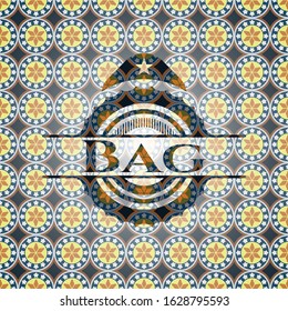 Bag  arabesque emblem background. arabic decoration.