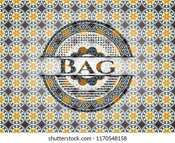 Bag  arabesque style emblem. arabic decoration.