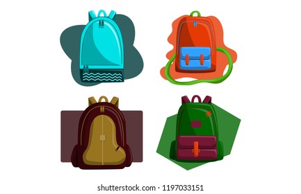 Bag Back to School Vector Set