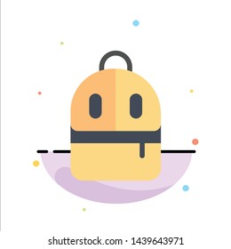 Bag, Back bag, Study, Read Abstract Flat Color Icon Template