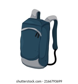 Tasche Rucksack Camp Cartoon. Taschen-Rucksack-Lagerschild. einzelne Vektorgrafik-Vektorgrafik