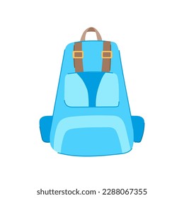 caricatura en el campamento de mochila de bolsos. carpa de verano, carpa de bolsos al aire libre de viaje, cartel de campamento de mochila. ilustración vectorial de símbolo aislado