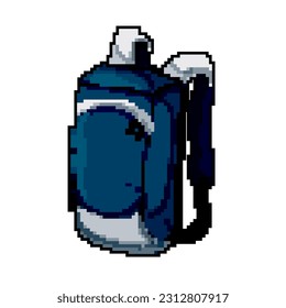 bag backpack camp game pixel art retro vector. bit bag backpack camp. old vintage illustration
