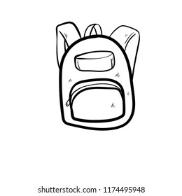 bag backpack doodle icon vector 