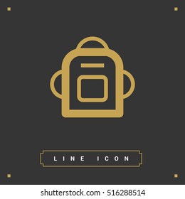 Bag and backpack isolated single linear icon for websites and mobile minimalistic flat design.
