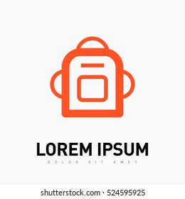 Bag and backpack isolated single linear icon for websites and mobile minimalistic flat design.
