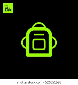 Bag and backpack isolated single linear icon for websites and mobile minimalistic flat design.