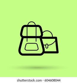 Bag and backpack isolated single linear icon for websites and mobile minimalistic flat design.