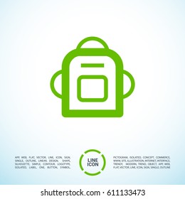 Bag and backpack line vector icon
