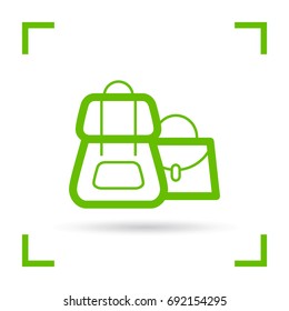 Bag and backpack line vector icon