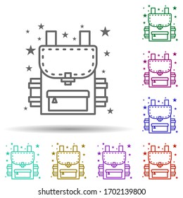 Bag backpack school bag multi color icon. Simple thin line, outline vector of bags icons for ui and ux, website or mobile application