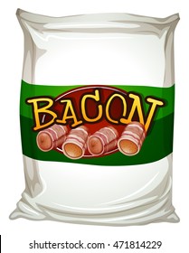 Bag of bacon crisps on white