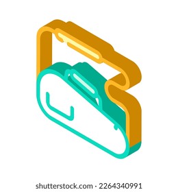 vector de ícono isométrico del badminton de bolsa. signo de bádminton de bolsa. ilustración de símbolo aislado