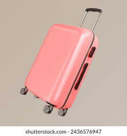 bag baggage travel 3d vector pink