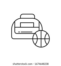 Bag, ball icon. Simple line, outline vector elements of basketball for ui and ux, website or mobile application