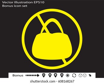 bag ban, icon, vector illustration eps10