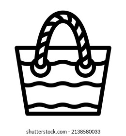 bag beach line icon vector. bag beach sign. isolated contour symbol black illustration