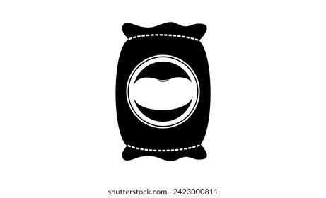 Bag of Bean, black isolated silhouette