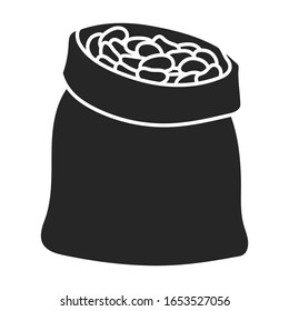 Bag of bean vector icon.Black vector icon isolated on white background bag of bean .