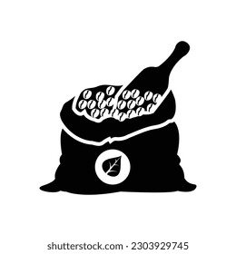 Bolsa, alubias, café, icono de frijol