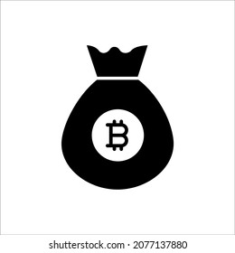 bag of bitcoin icon - vector file