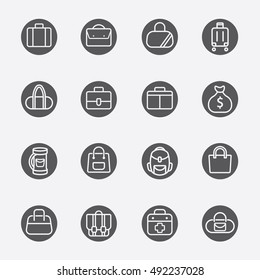 Bag black circles line icon