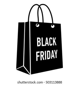 Bag black friday icon. Simple illustration of bag black friday vector icon for web