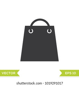 bag black web icon flat on white background vector template illustration 