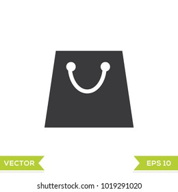 bag black web icon flat on white background vector template illustration 