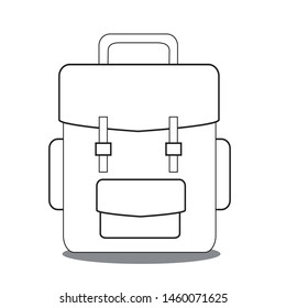 Travel´s bag. Black and white. Bag icon. Line icon