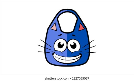 bag blue cartoon