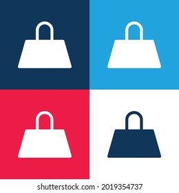 Bag blue and red four color minimal icon set