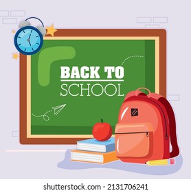 bag and board of back to school