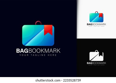 Bag and bookmark logo design with gradient