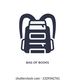 bag of books icon. Simple element illustration from education concept. bag of books editable symbol design on white background. Can be use for web and mobile.